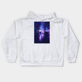 Cyberpunk street neon Kids Hoodie